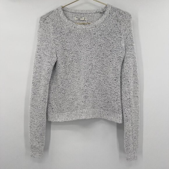 Abercrombie Kids Girls Light Gray Fluffy Sweater - Picture 1 of 5